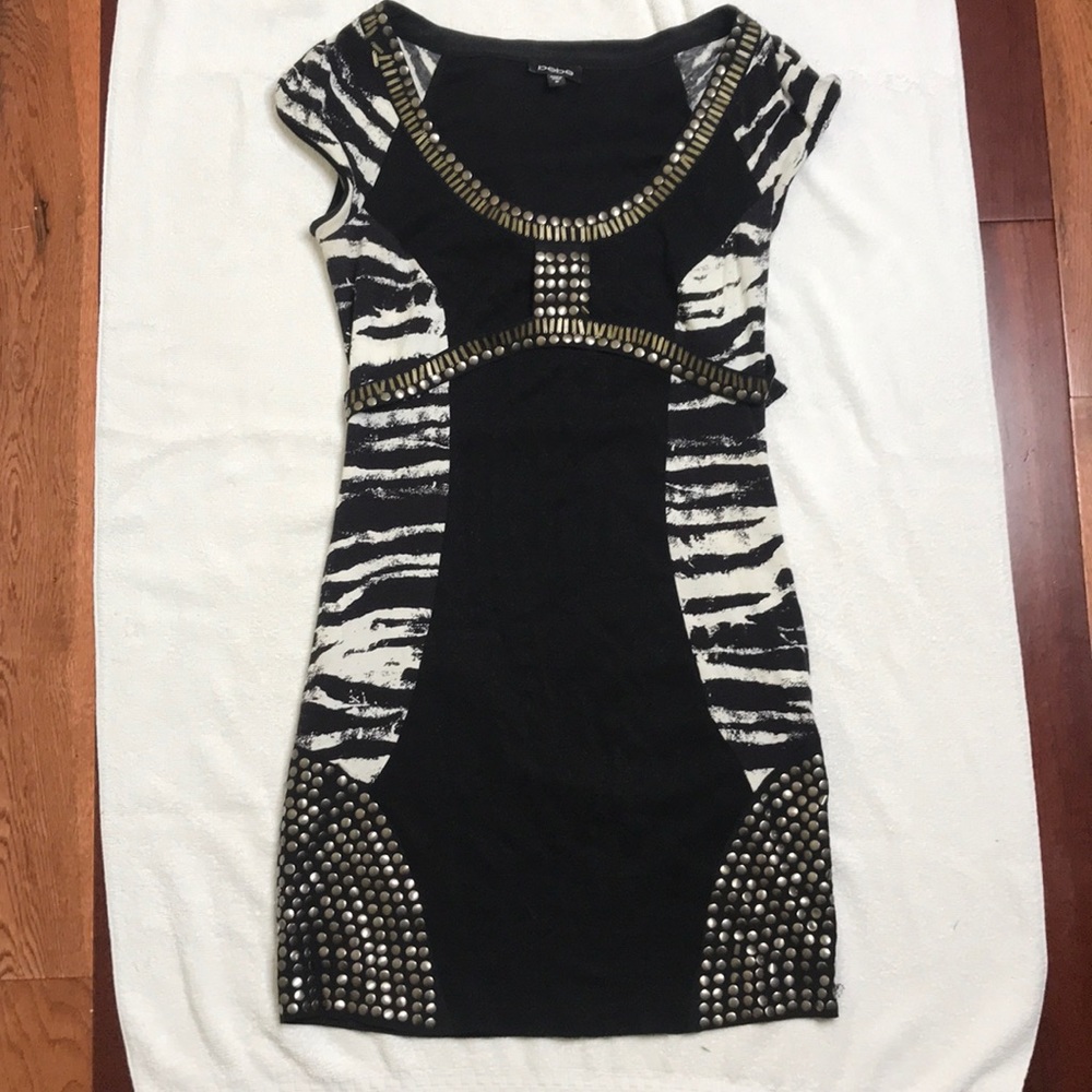 Studded Zebra Print Dress